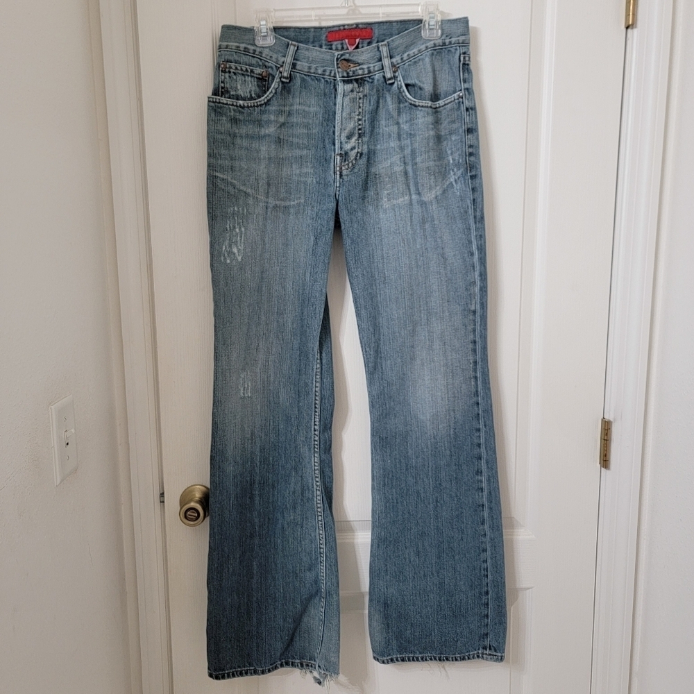 fcuk jeans Size 32 Medium Wash Straight Leg Denim Blue Jeans, Used Condition